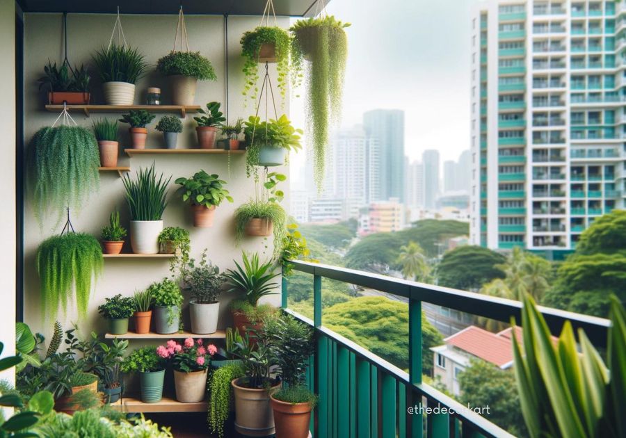 Lush Balcony Garden in City