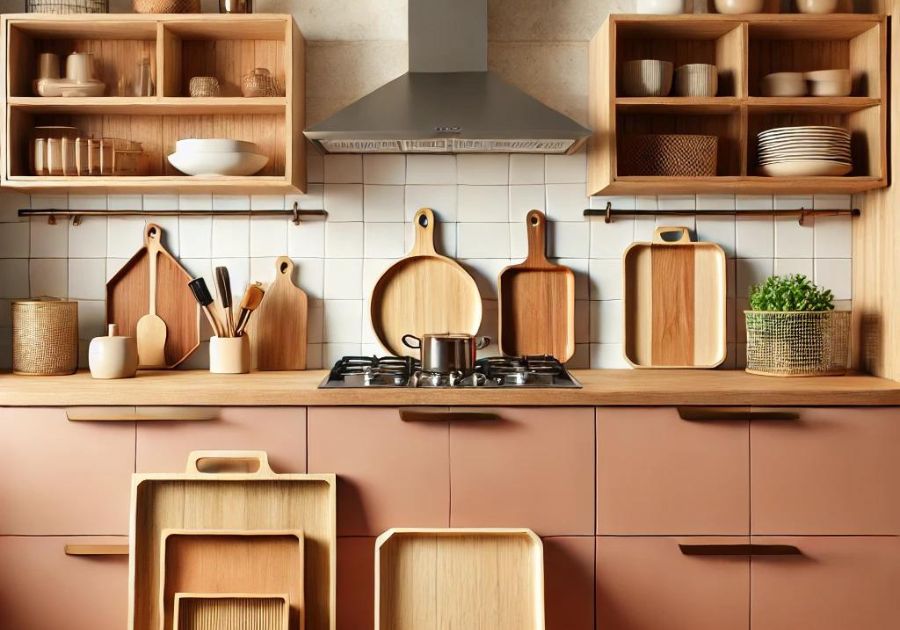 Matching Wooden Trays with Your Kitchen Decor