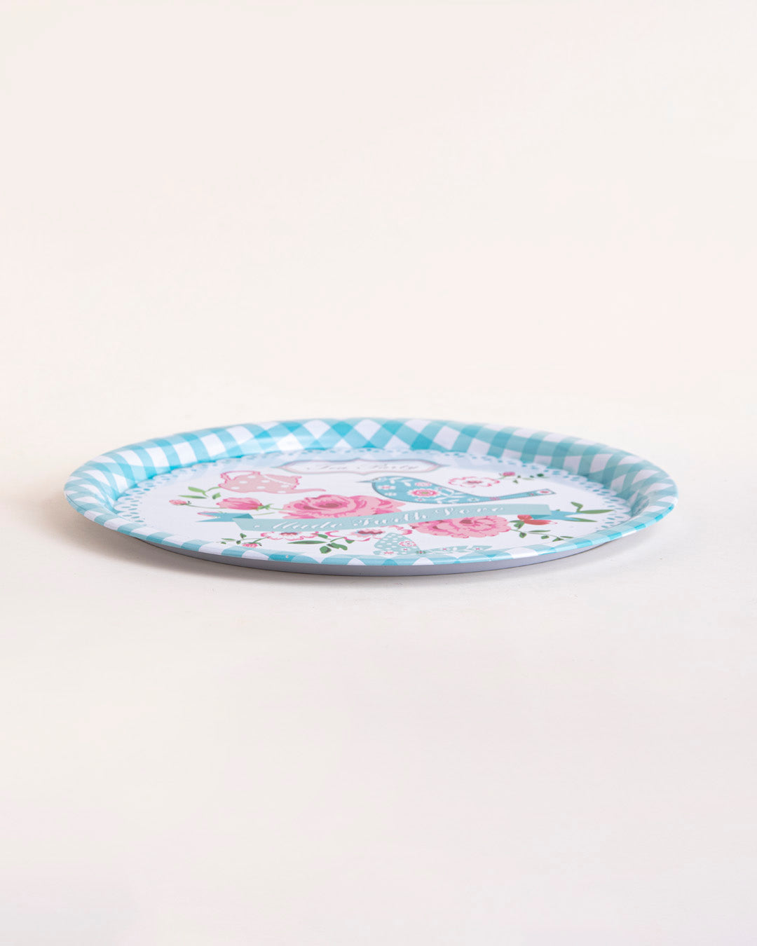 "Tea Party" Round Serving Tray - Set Of 2