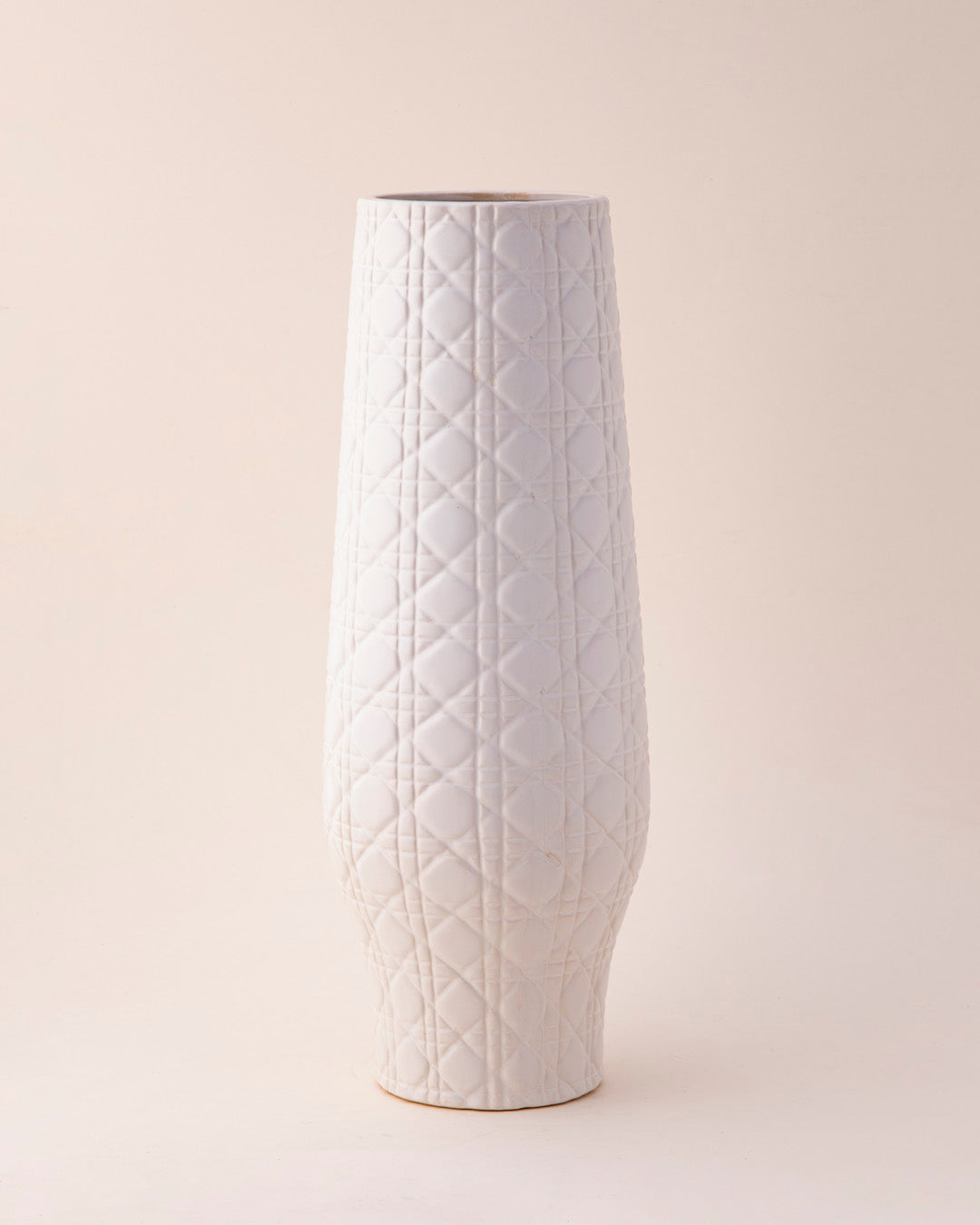 Ivory Lattice Tall Vase