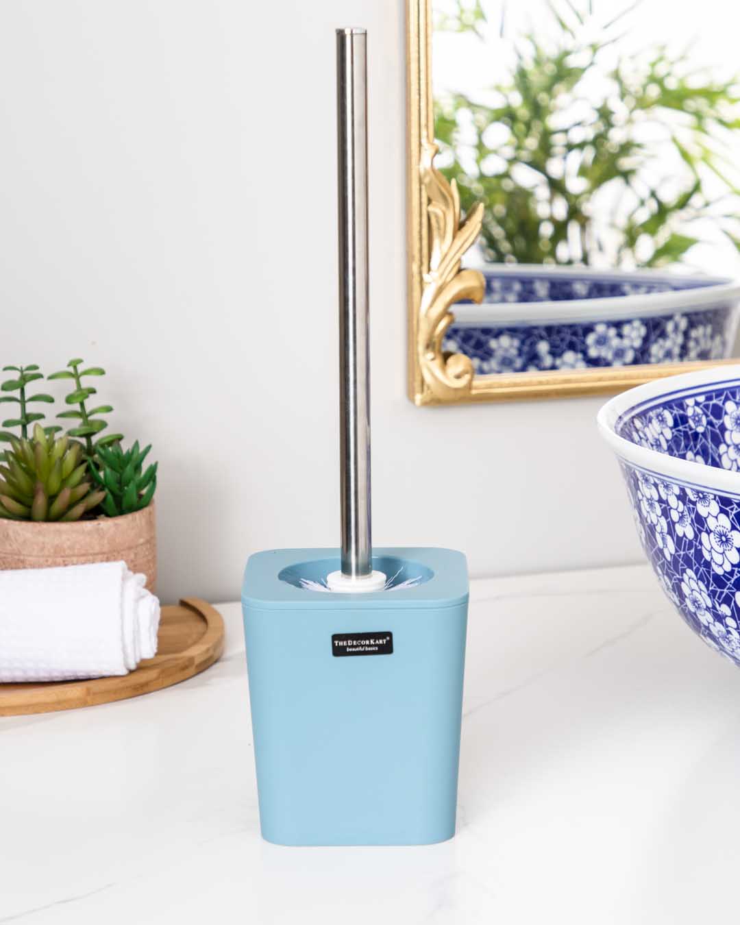 Delightful 4 Piece Bathroom Accessory - Blue - The Decor Kart
