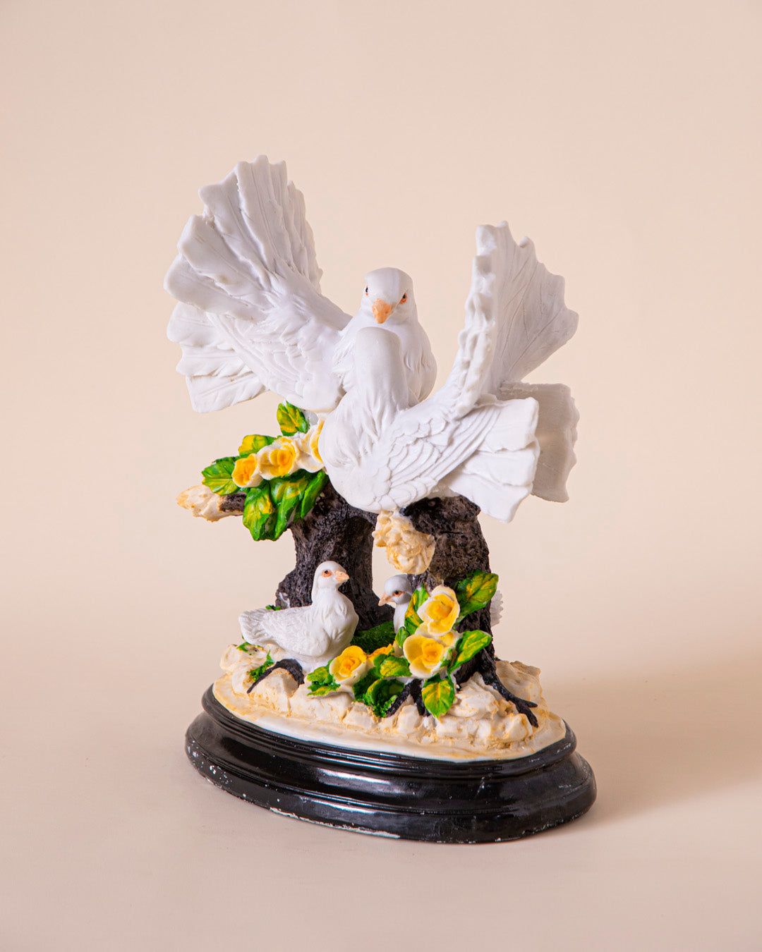 'Lovebirds in Bloom' Decorative Doves Family Figurine
