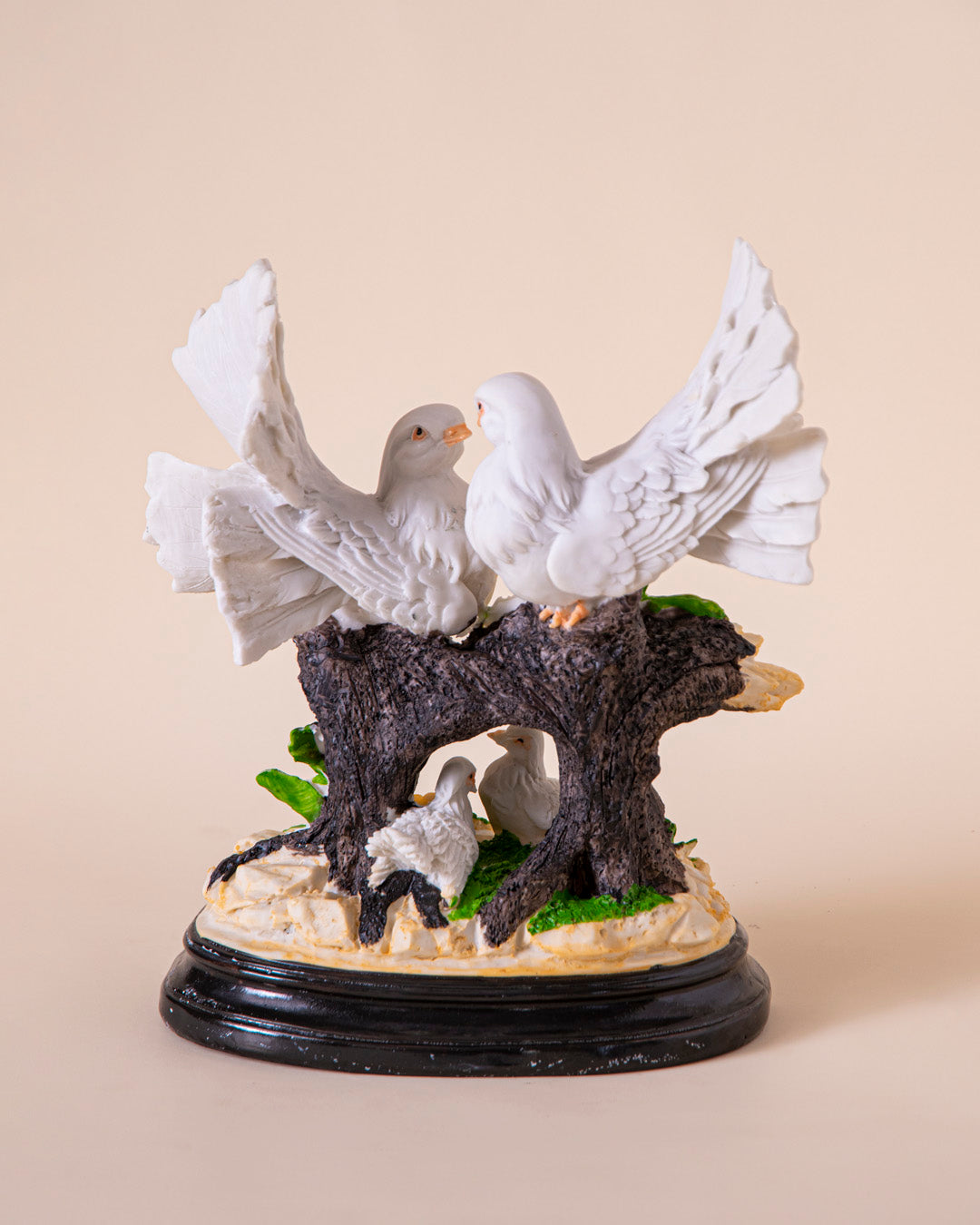 'Lovebirds in Bloom' Decorative Doves Family Figurine
