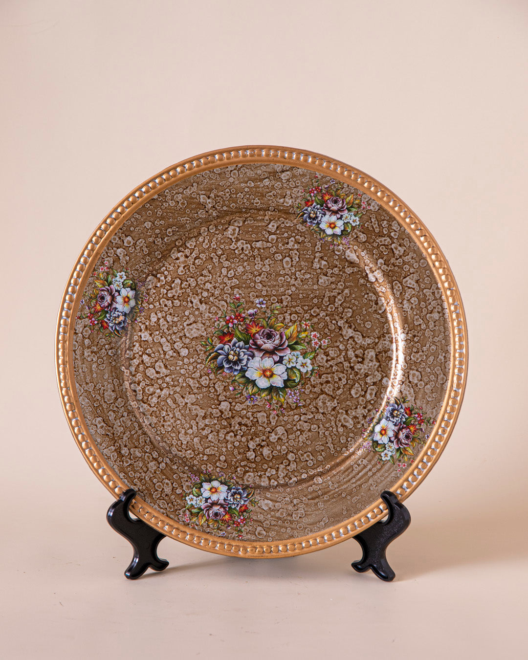 Speckled Floral Delight Decorative Plate - 13"