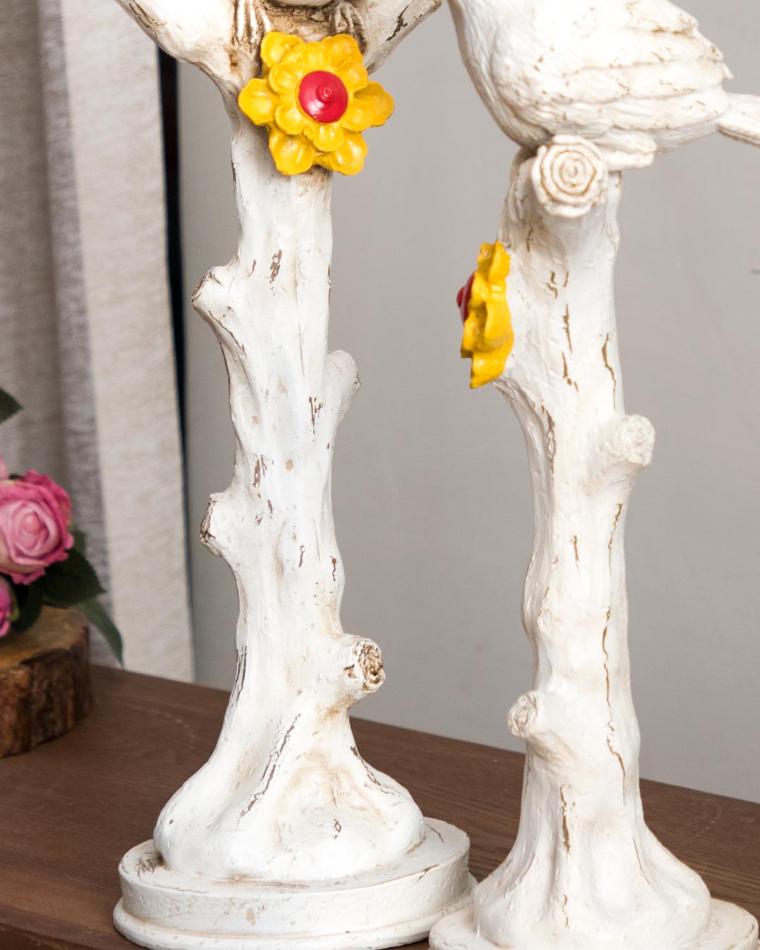 'Solitude Perched' Bird on Pedestal - Set of 2