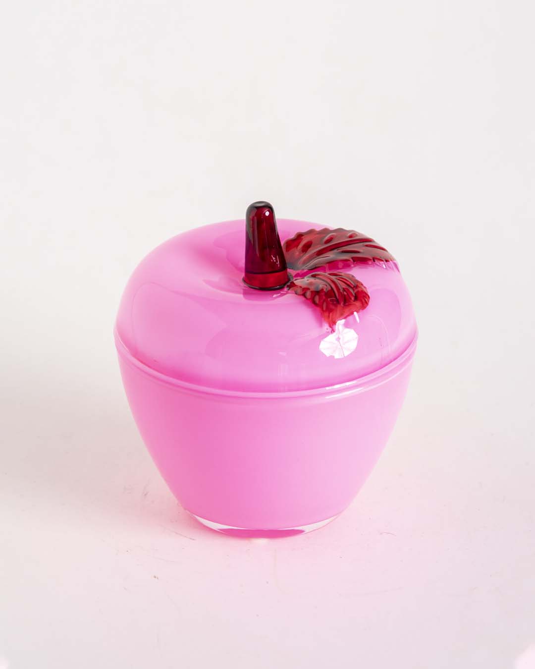 Apple Shaped Glass Candy Jar - Pink