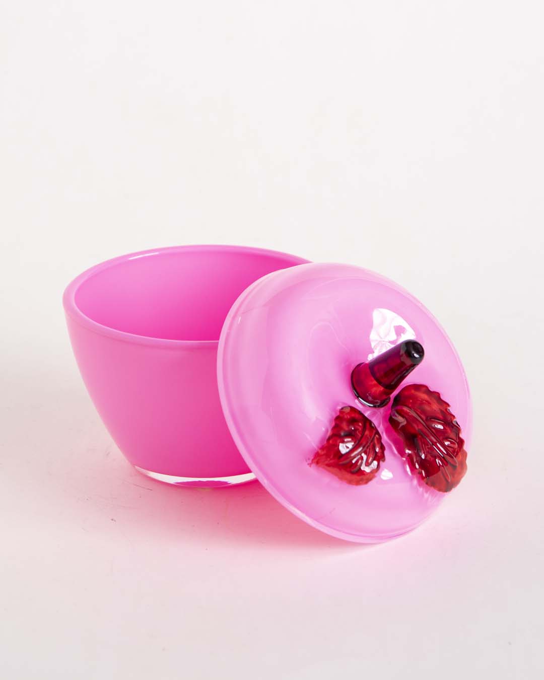 Apple Shaped Glass Candy Jar - Pink