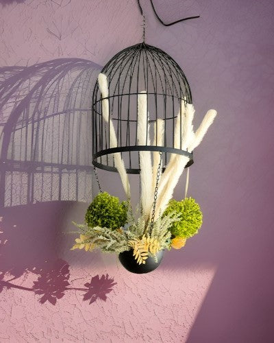 Decorative Hanging Cage Planter - Medium - The Decor Kart