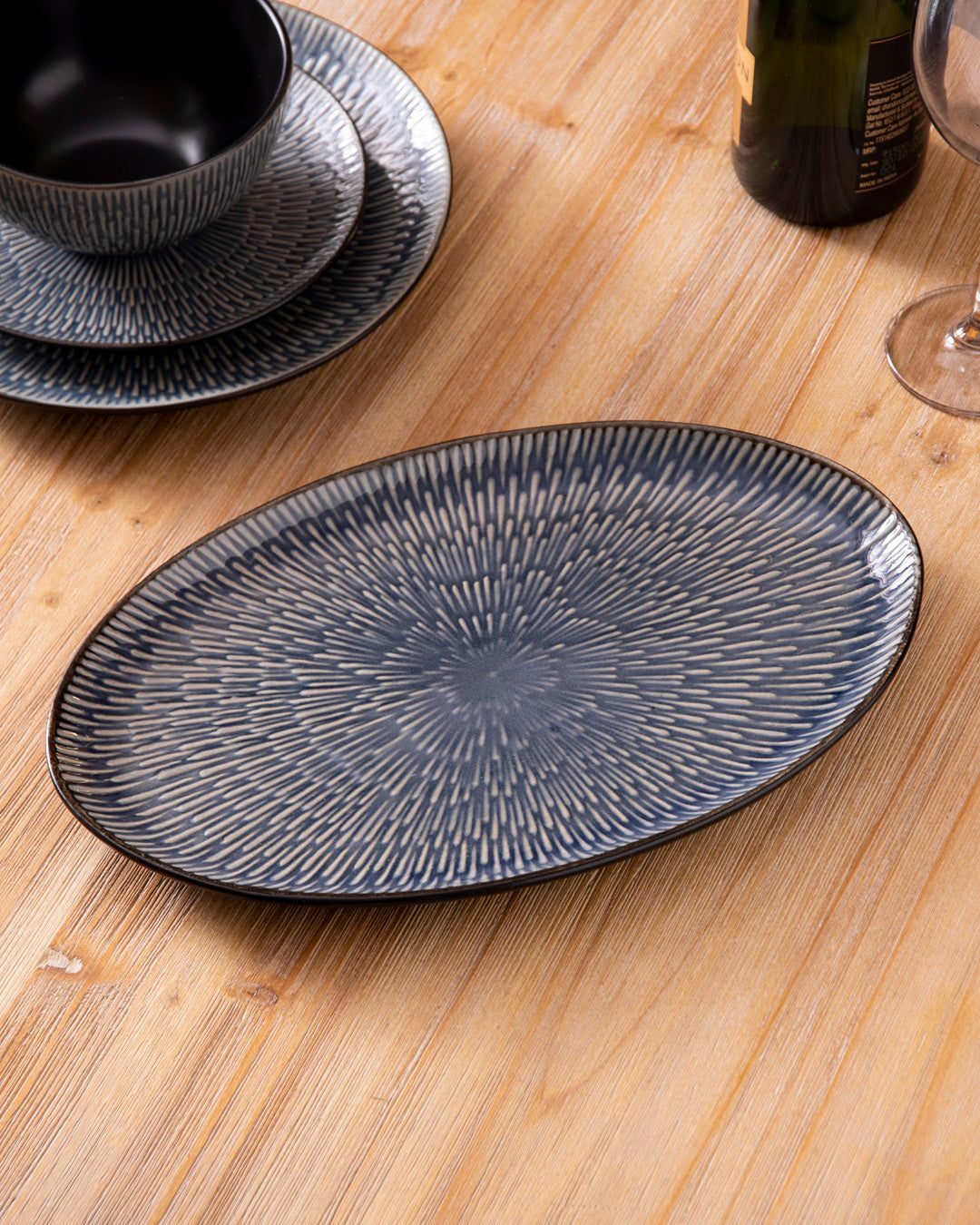 Sunburst Glaze Ceramic Platter