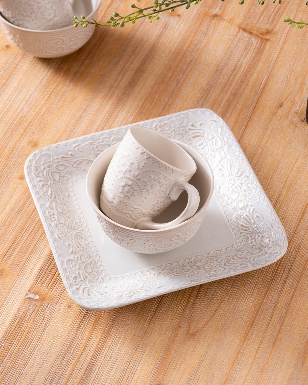 Snow Petal Ceramic Bowl