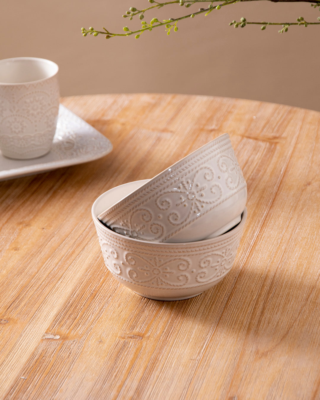 Snow Petal Ceramic Bowl