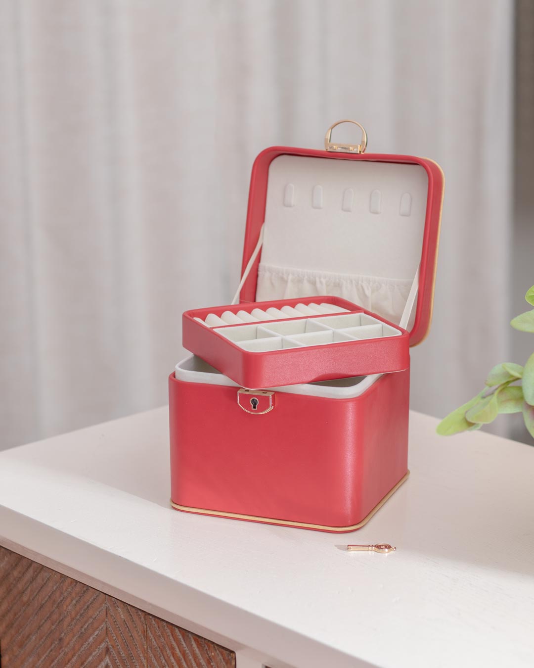 Travel Jewellery Box - Red - The Decor Kart