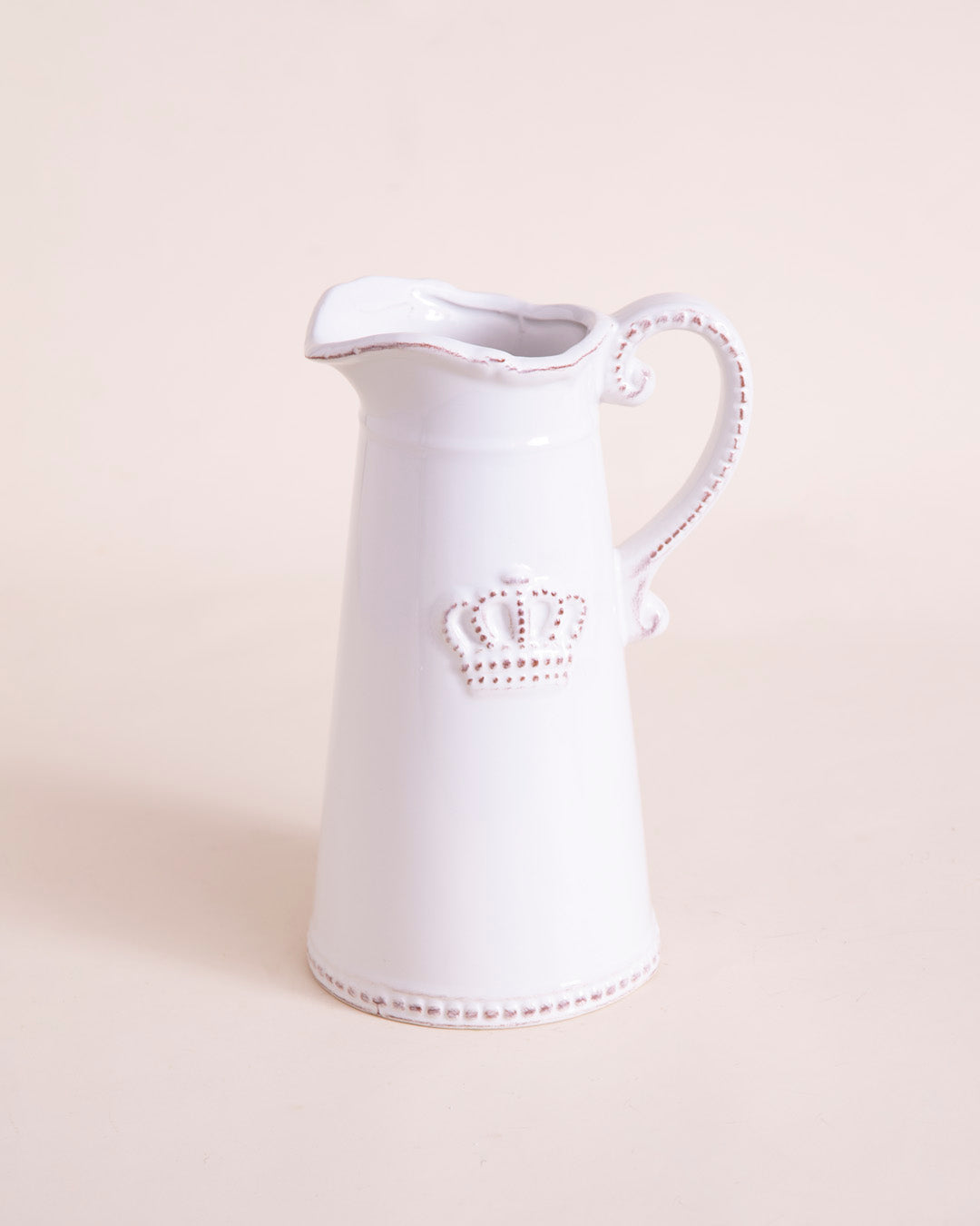 Crisp White 'Queen' Pitcher Vase - V