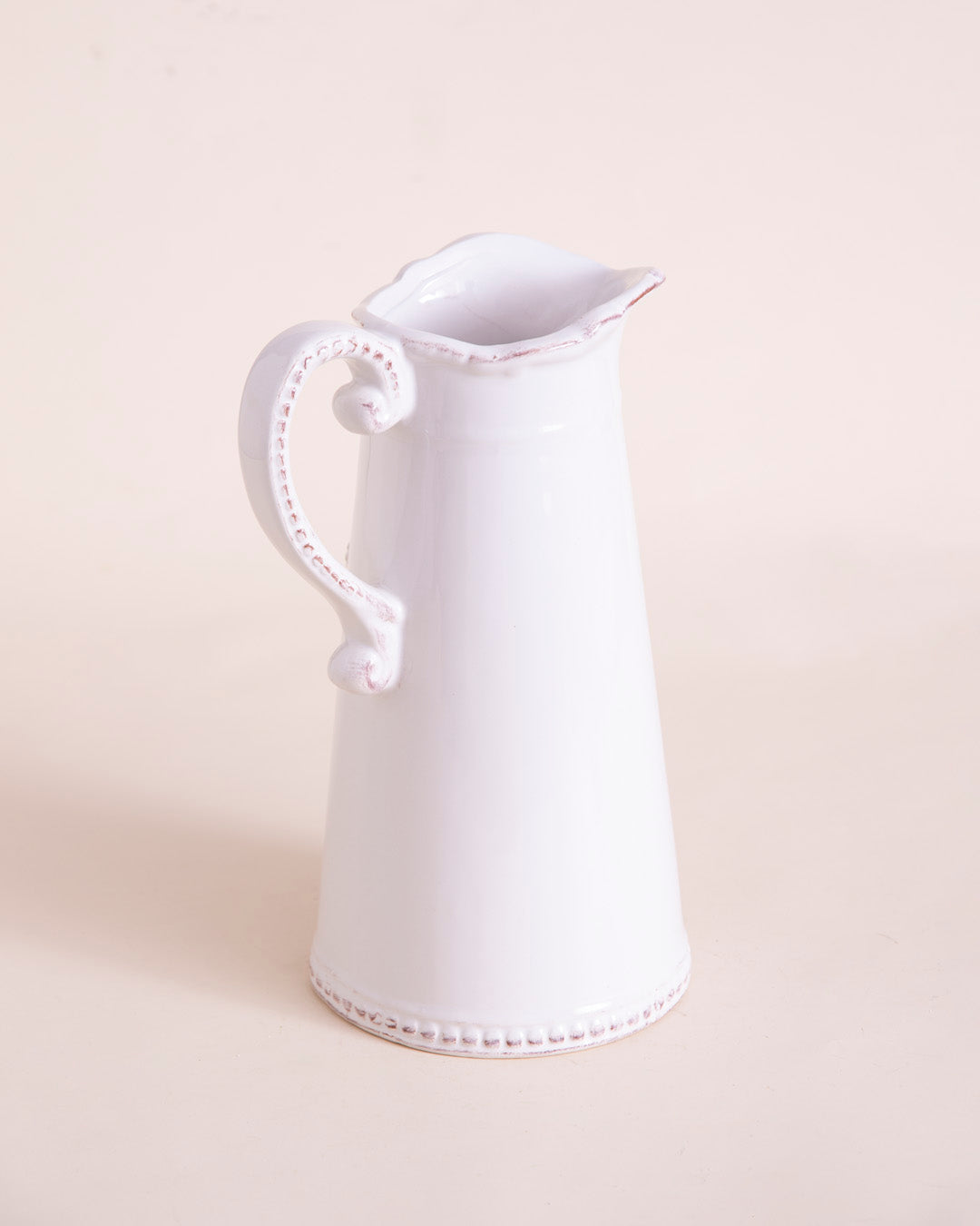 Crisp White 'Queen' Pitcher Vase - V