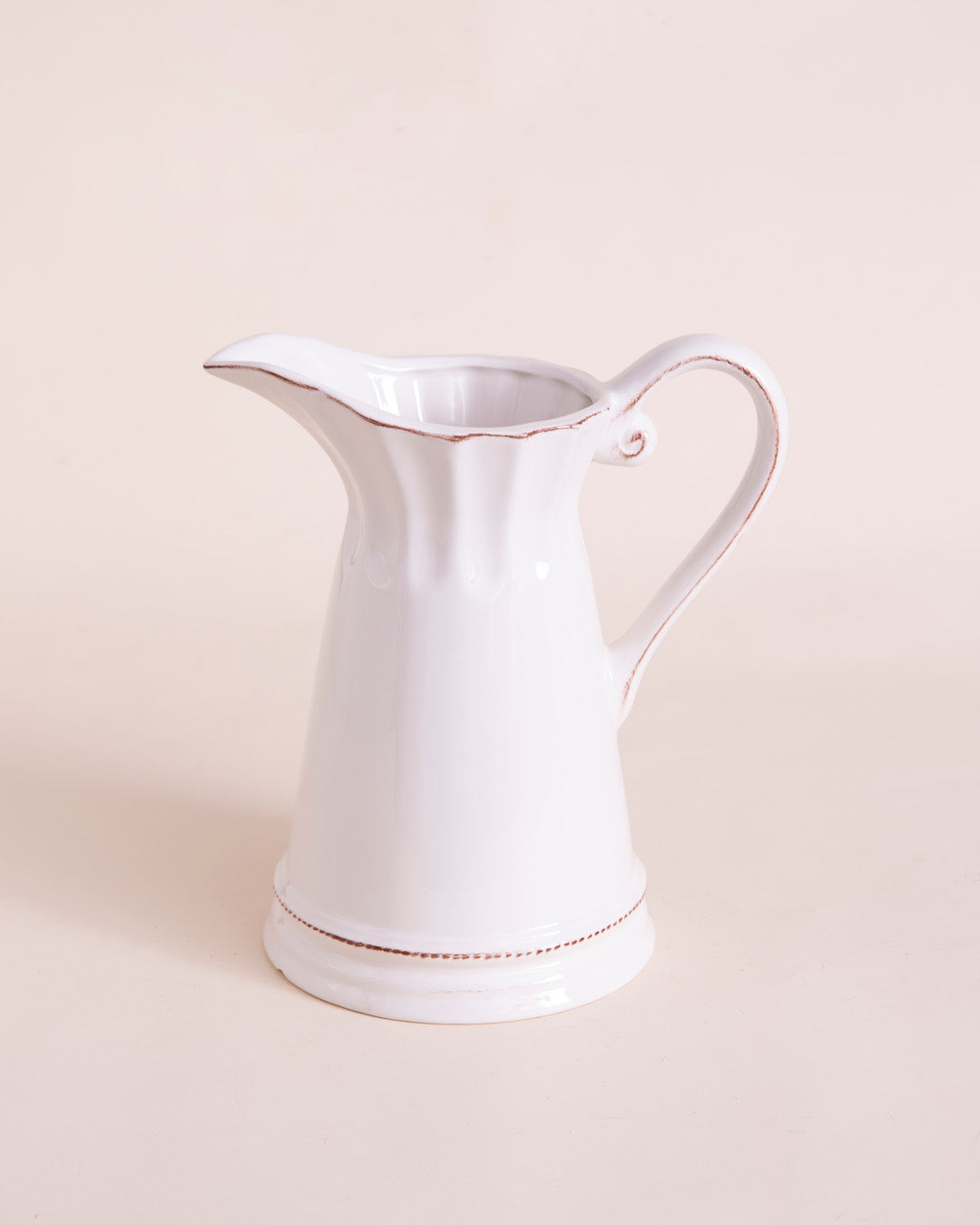 Crisp White 'Queen' Pitcher Vase - IV