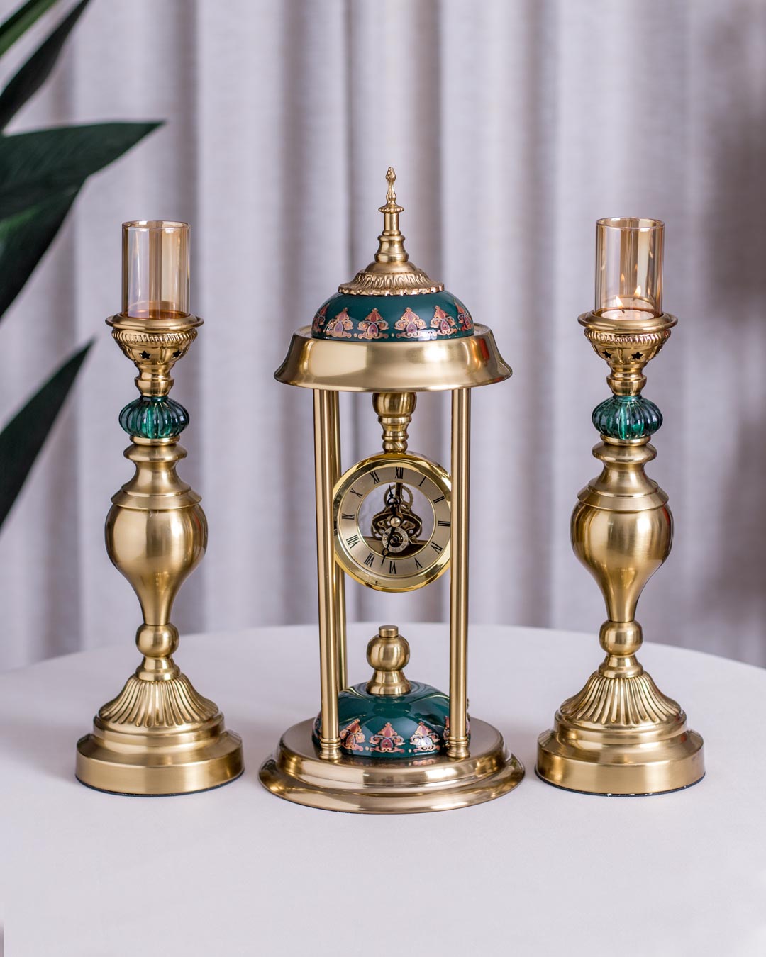 'Time and Tranquility' Clock & Candle Holder Set