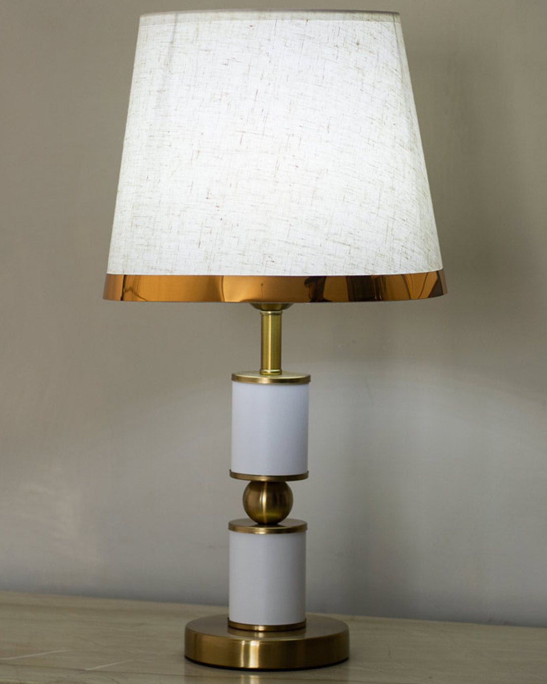 Sculptural Sold Metal Base Table Lamp - The Decor Kart
