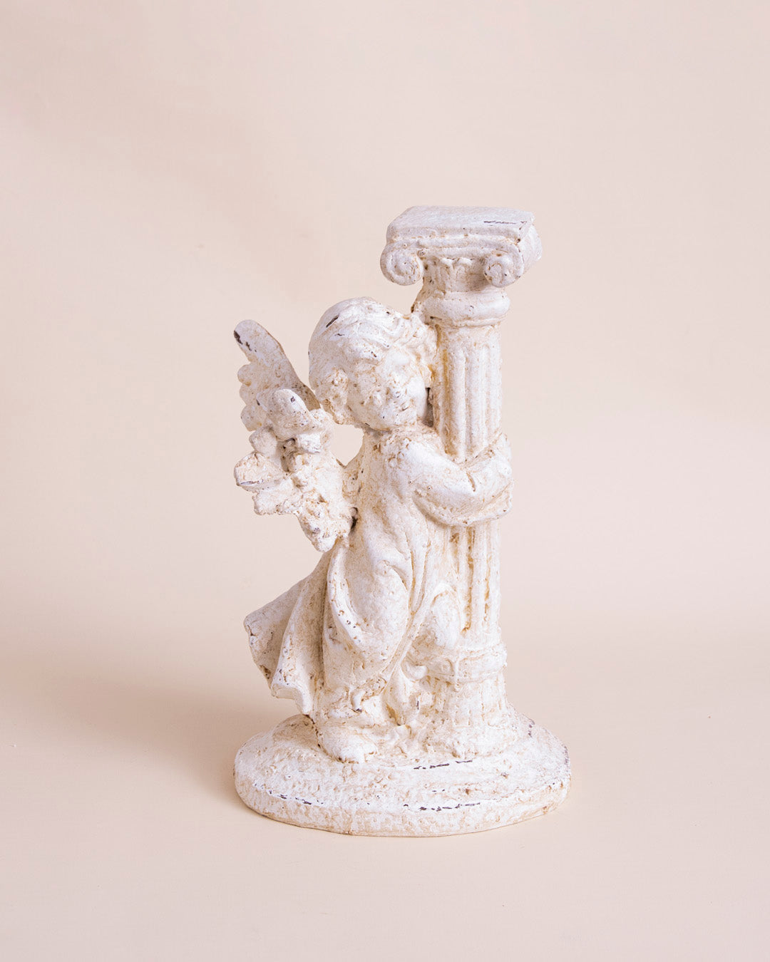 Distressed Finish Decorative Cherub Figurine