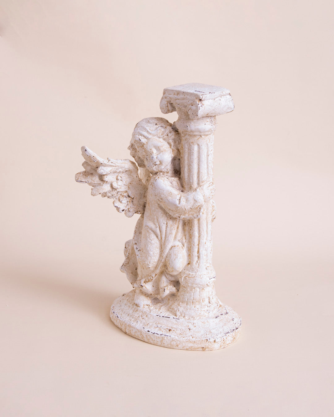 Distressed Finish Decorative Cherub Figurine