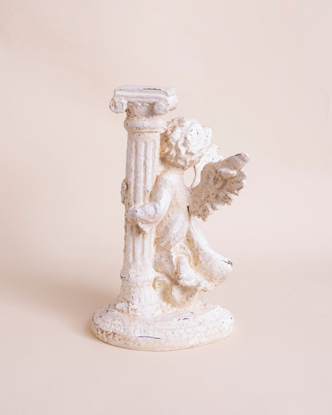 Distressed Finish Decorative Cherub Figurine