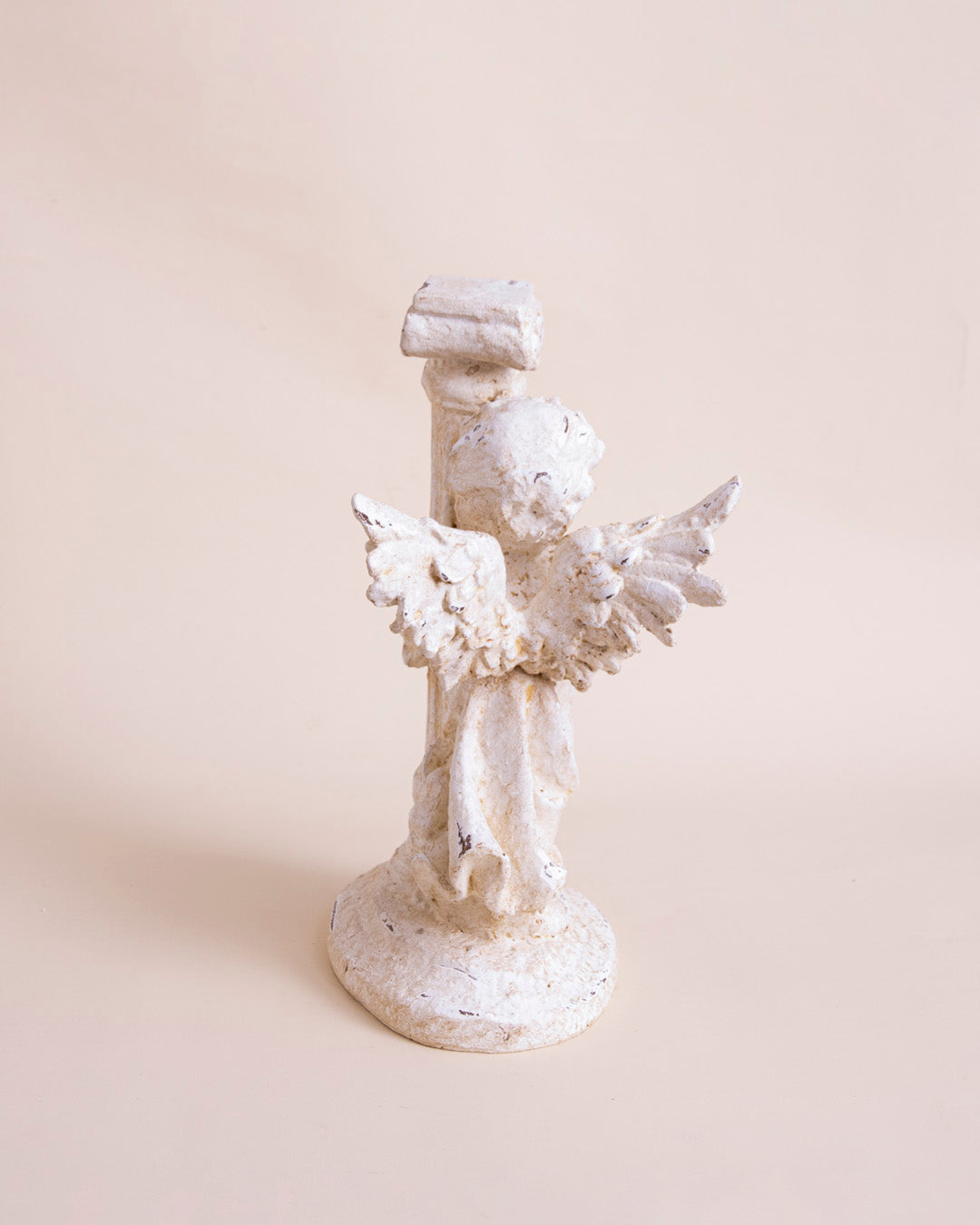 Distressed Finish Decorative Cherub Figurine
