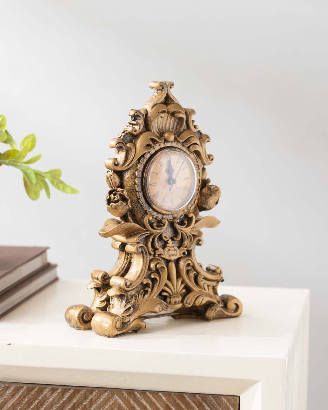 Classic Gold Victorian Table Top Clock - The Decor Kart