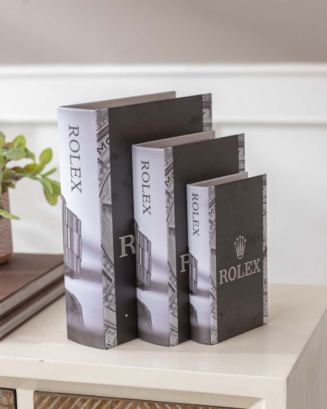Faux Leather Book Boxes Set of 3