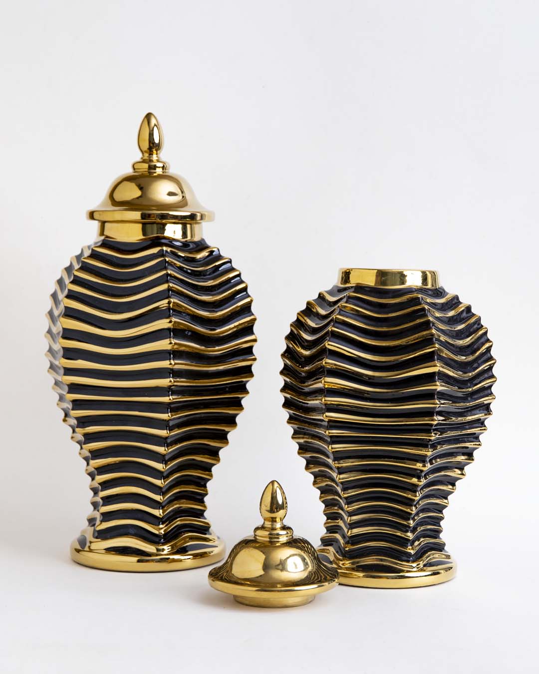 Golden Wave Decorative Jar - Small - 38 cm