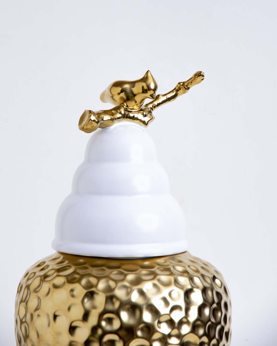 Gold Honeycomb Accent Temple Jar - Small