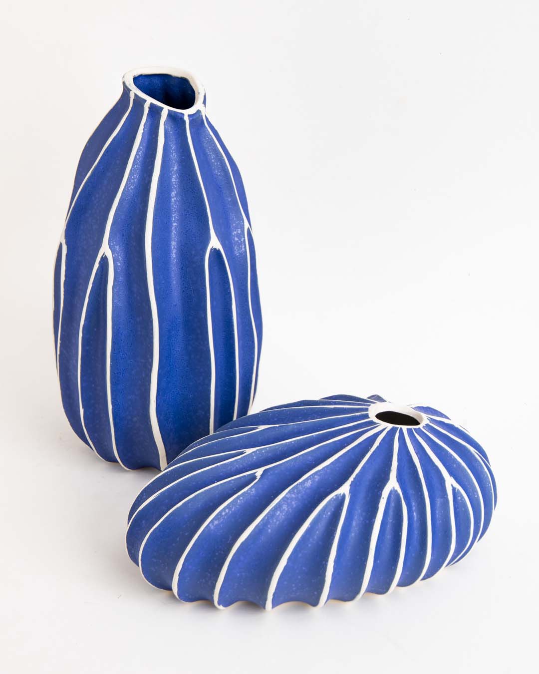 Blue Organic Stripe Vase