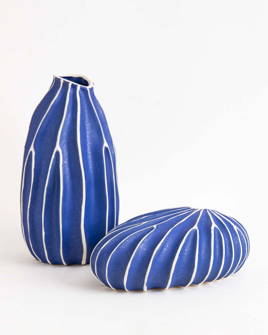Blue Organic Stripe Vase