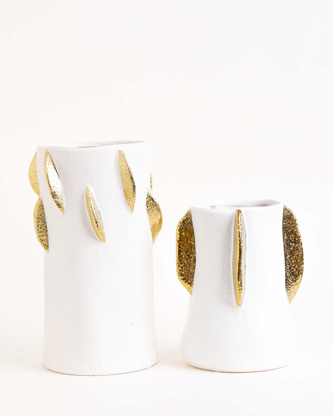 Gold Leaf Cylinder Vase - Large