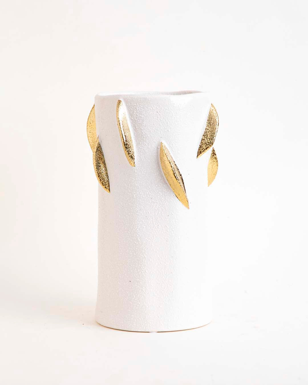Gold Leaf Cylinder Vase - Large