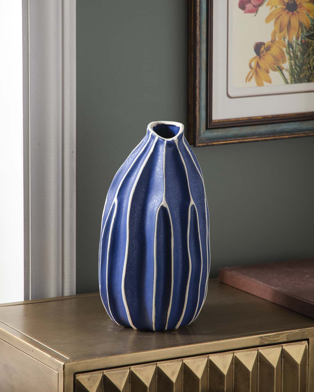 Blue Organic Stripe Vase
