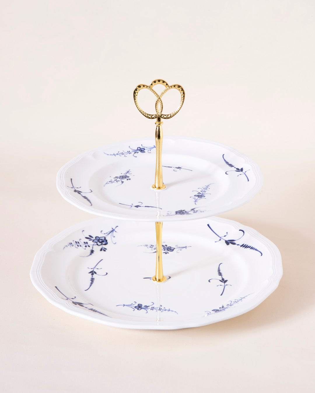 Blue Floral Scroll 2-Tier Cake stand
