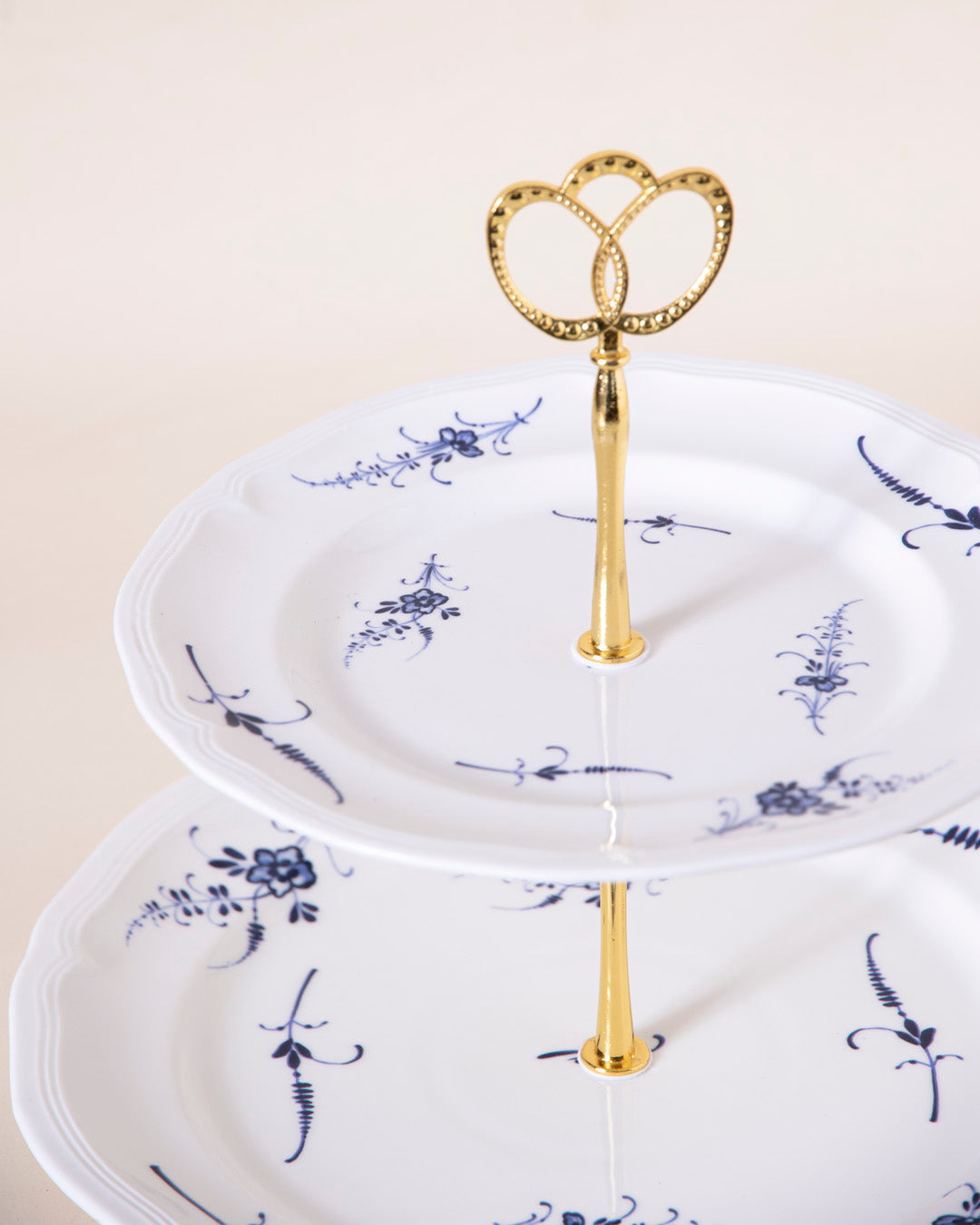 Blue Floral Scroll 2-Tier Cake stand