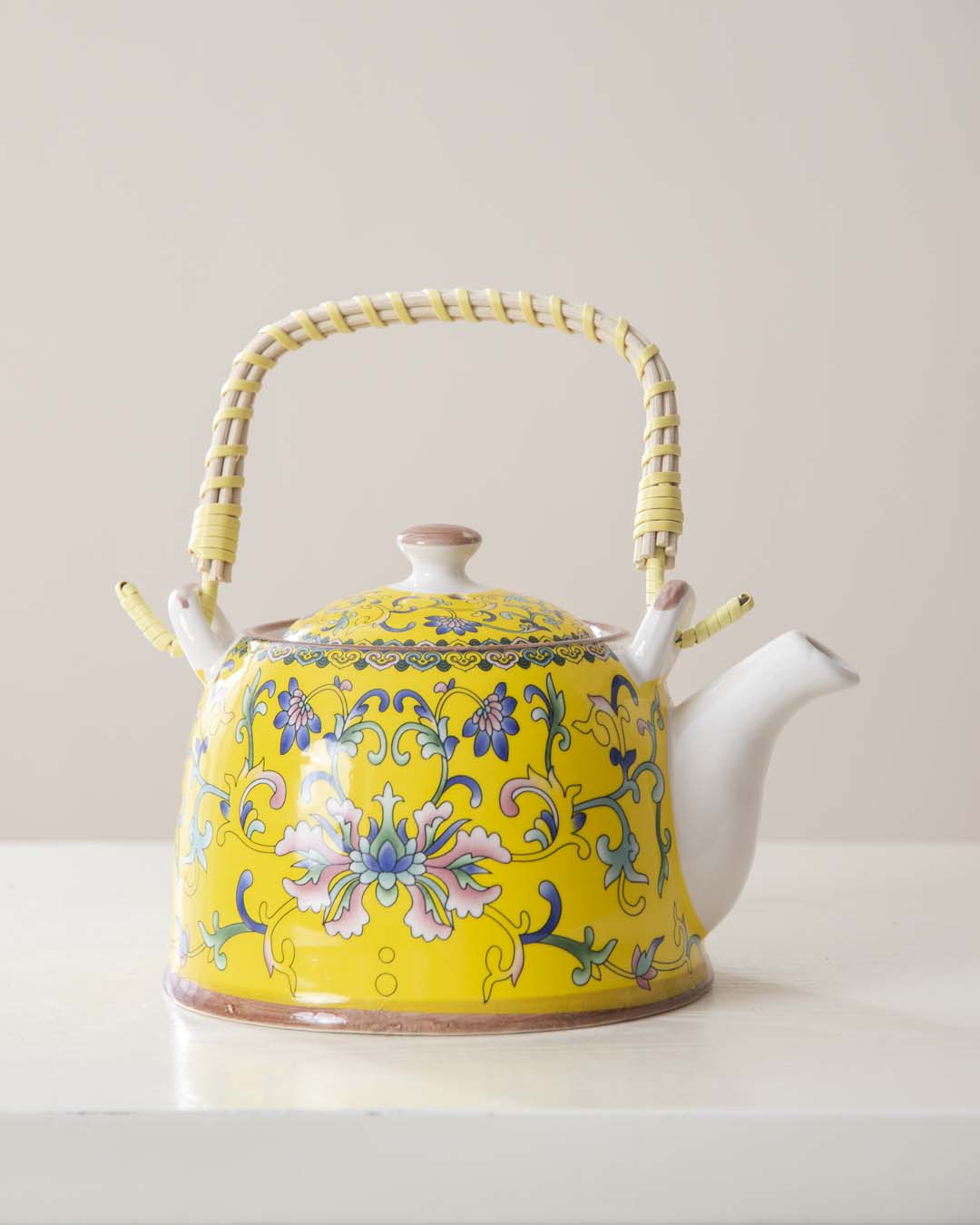 Canton Ceramic Tea Kettle - Yellow - The Decor Kart