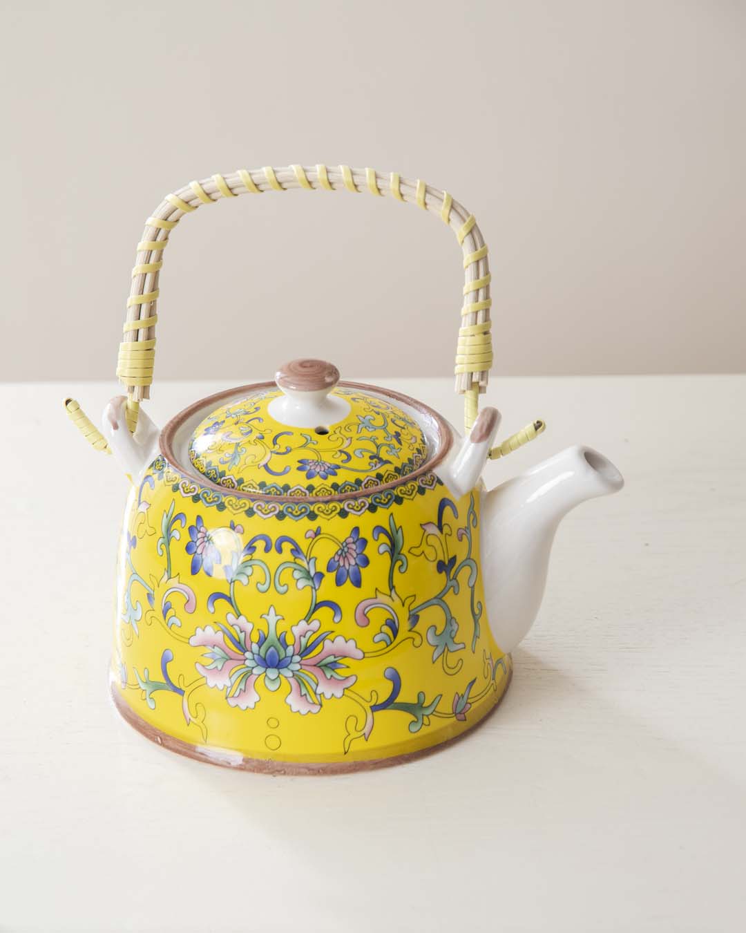 Canton Ceramic Tea Kettle - Yellow - The Decor Kart