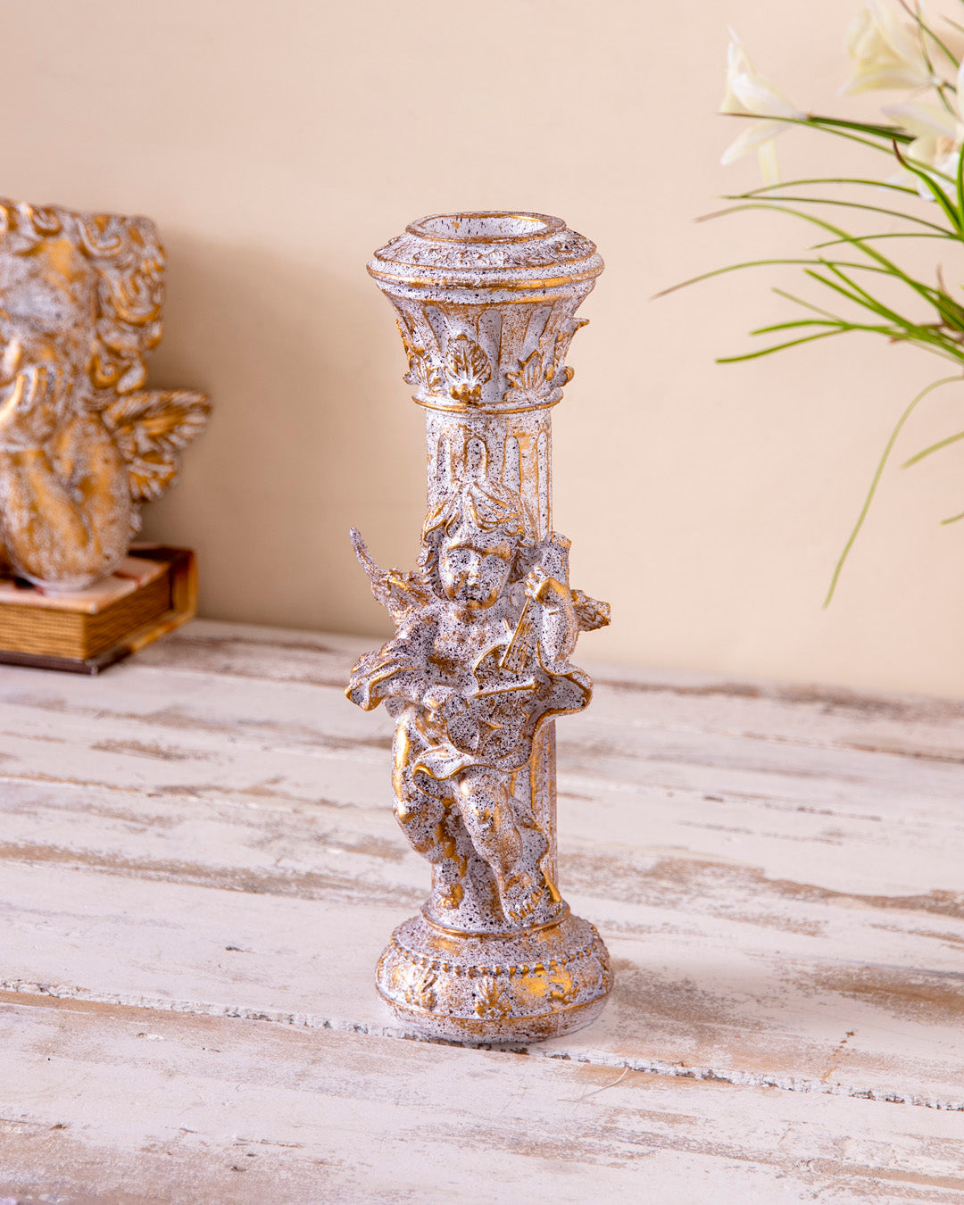 Adorable Angel Cherub Candle Stand