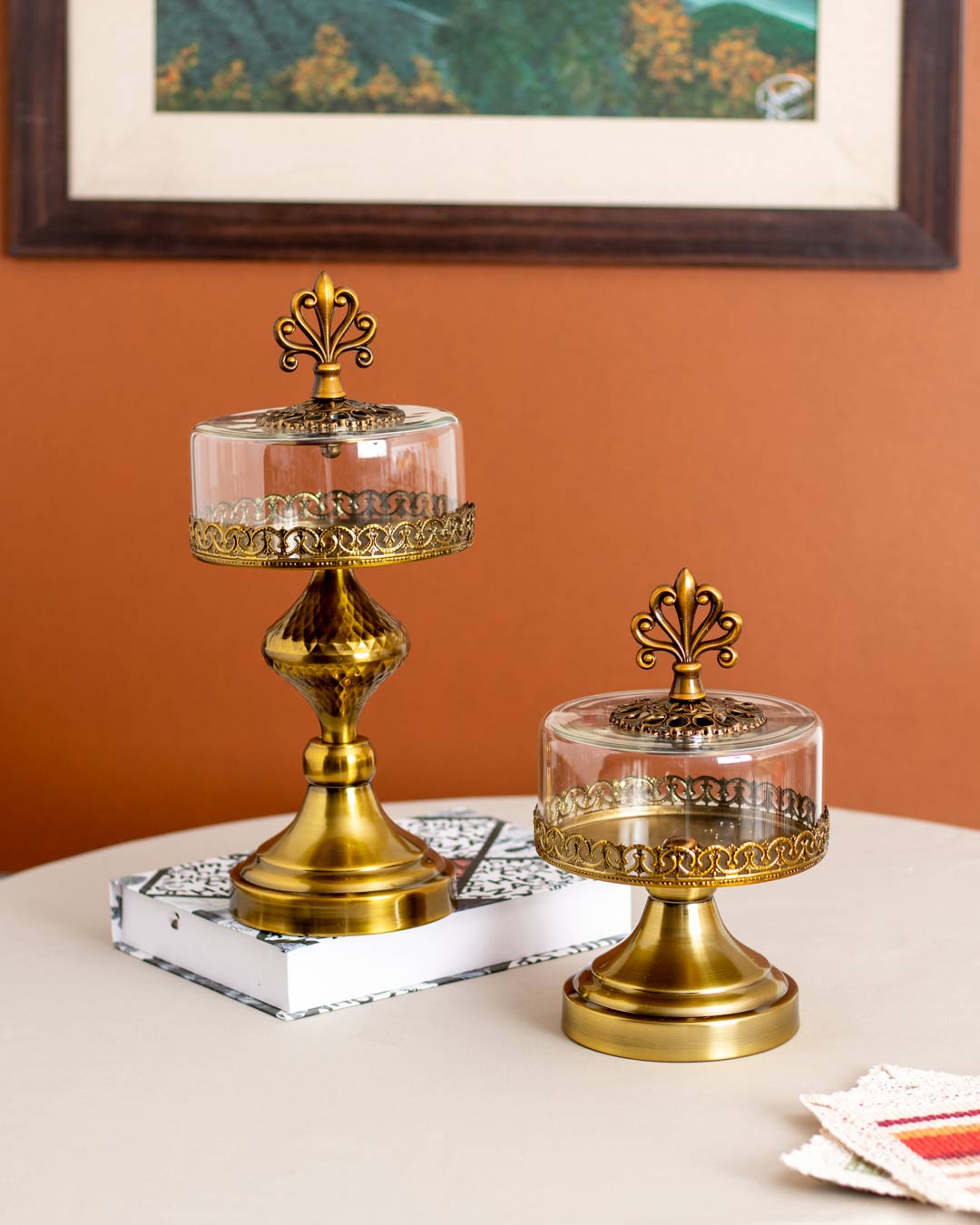 Distinctive Desert Stand With Glass Dome - Small