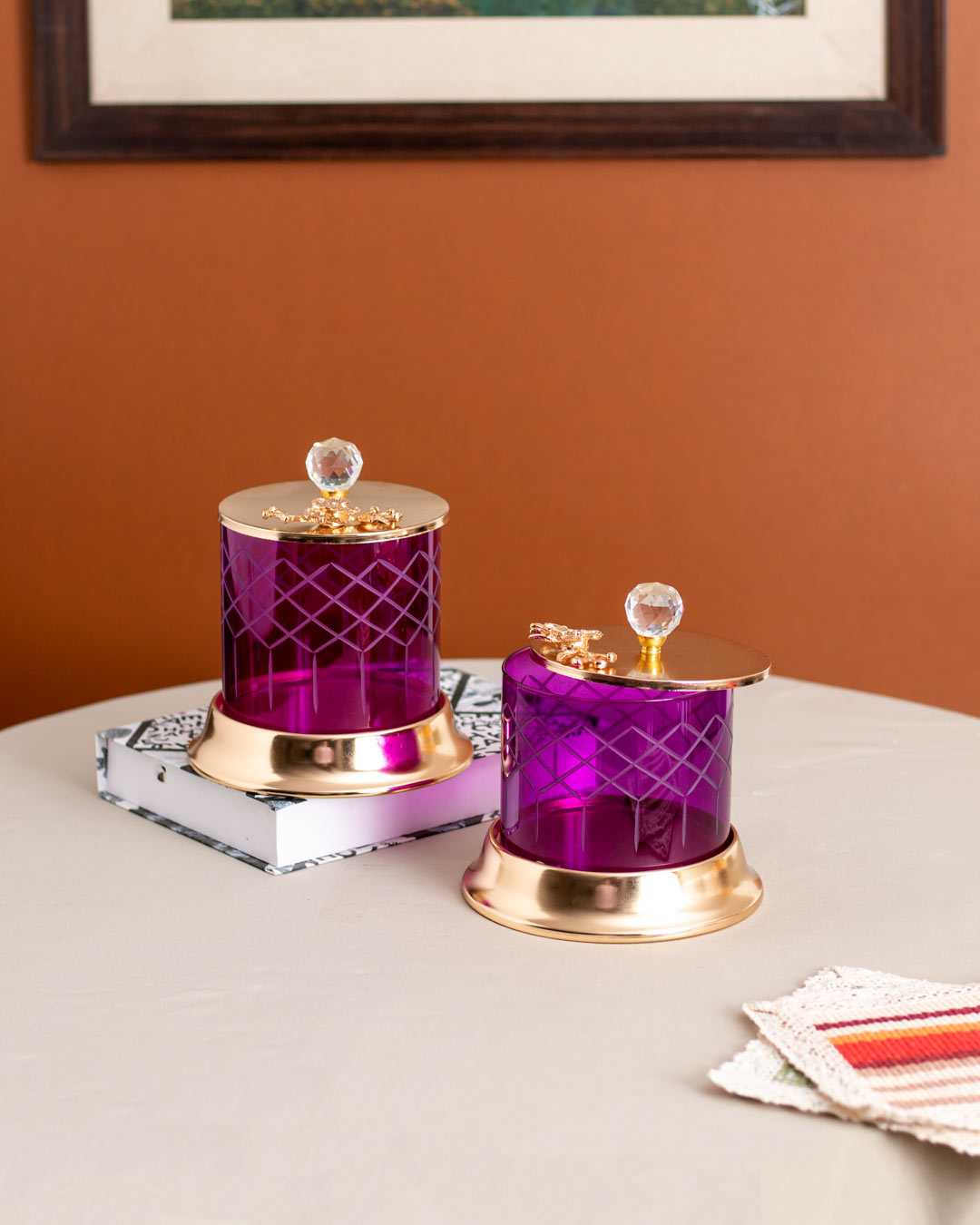 Wild Berry Ginkgo Jar With Lid - Small - The Decor Kart