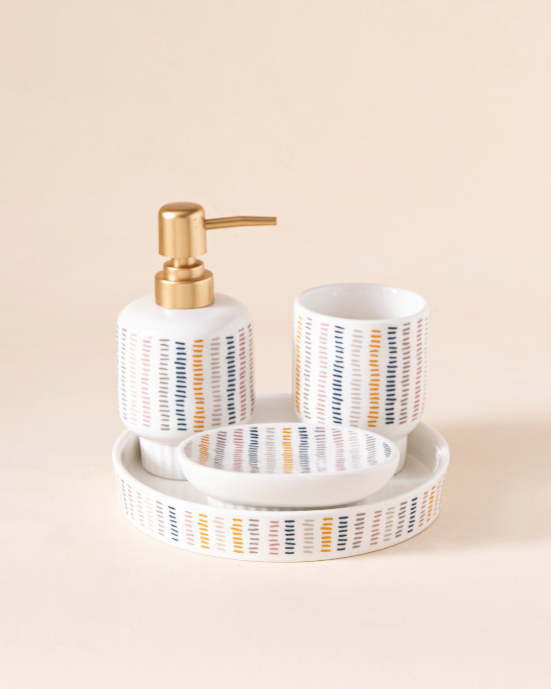 Boho Striped 4-Piece Bath Set