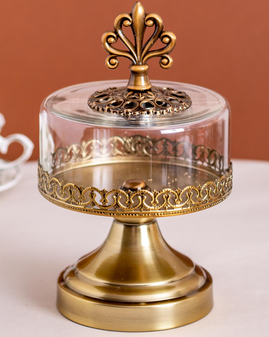Distinctive Desert Stand With Glass Dome - Small