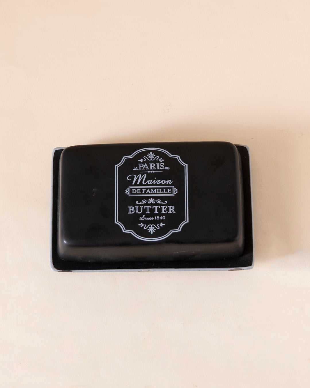 'Paris Maison De Famille' Butter Dish - Black