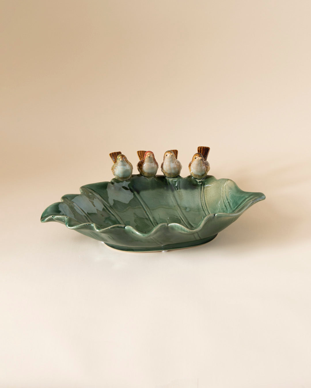 Four Little Birds Leaf Mini Platter