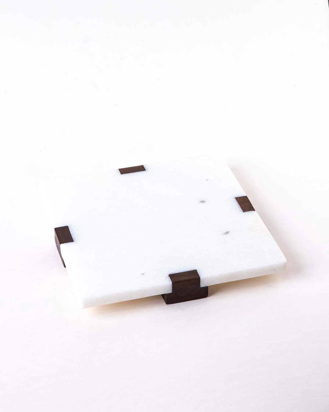 White Marble Appetizer Serving Tray - Square