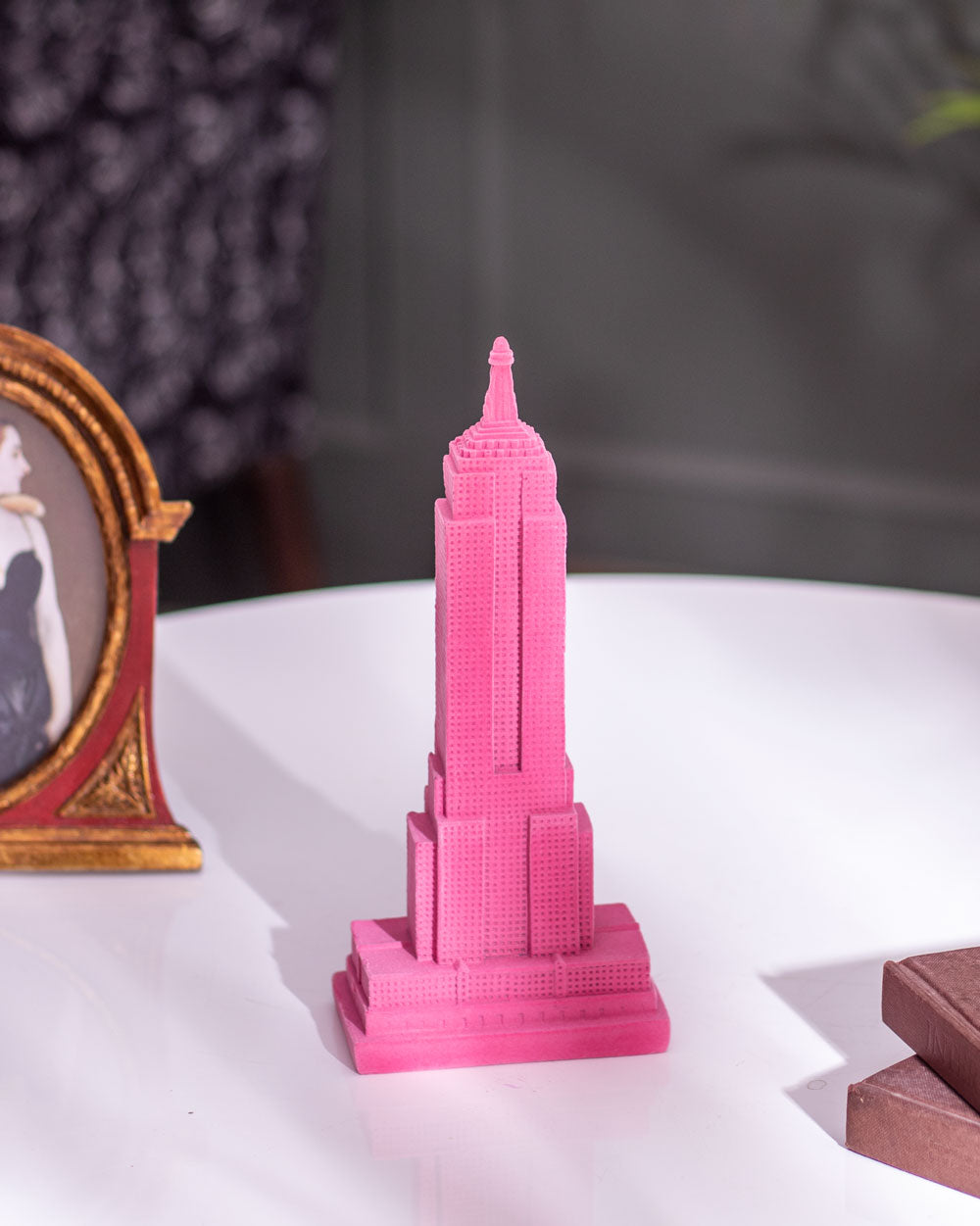 Velvet Empire State Building Sculpture - Pink - The Decor Kart
