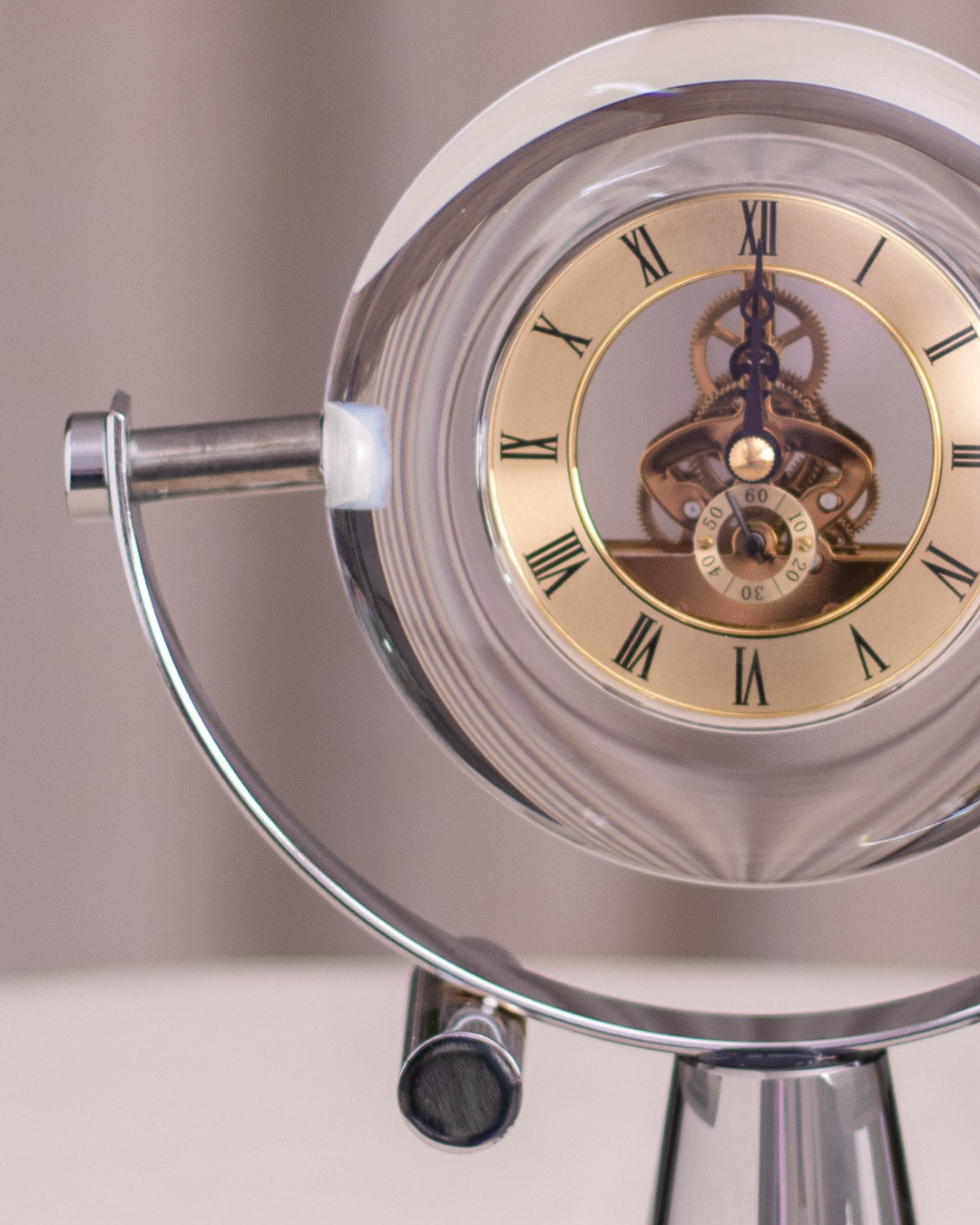 Crystal Clear Gear Table Clock - Large
