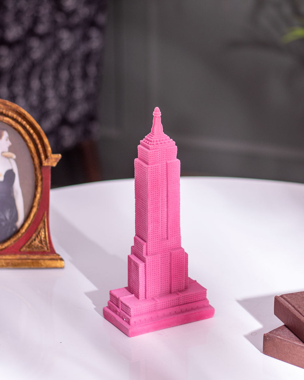 Velvet Empire State Building Sculpture - Pink - The Decor Kart