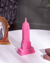 Velvet Empire State Building Sculpture - Pink - The Decor Kart